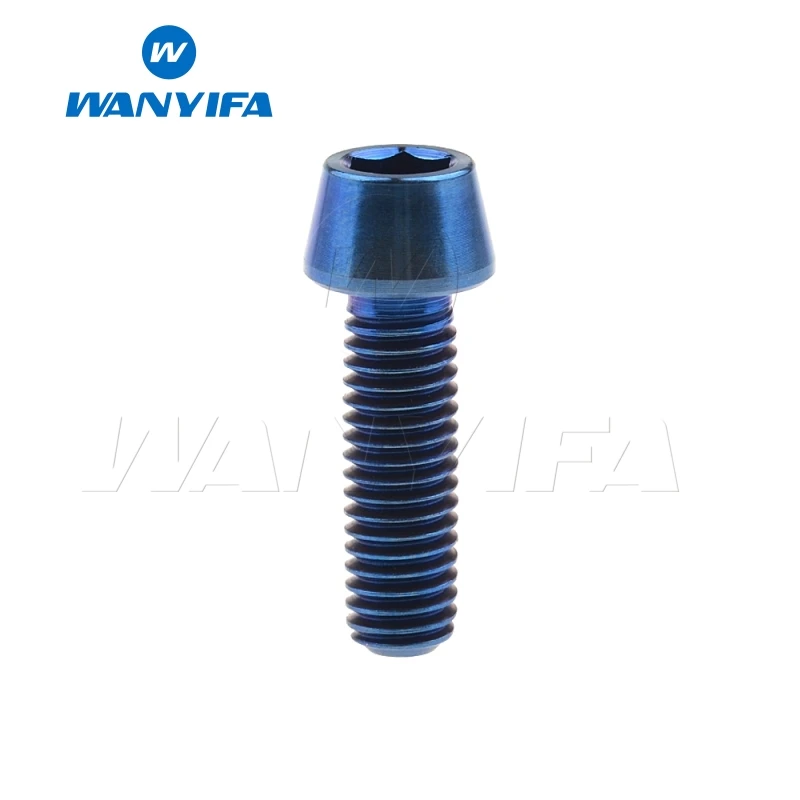 Wanyifa Винт С Титановым болтом M5x9 15, 16, 18, 20, 25 30 35, 40 45 50 55 60 мм шестигранный ключ заостренная форма кисти для Велосипедный вынос руля - Цвет: M5x16 Blue