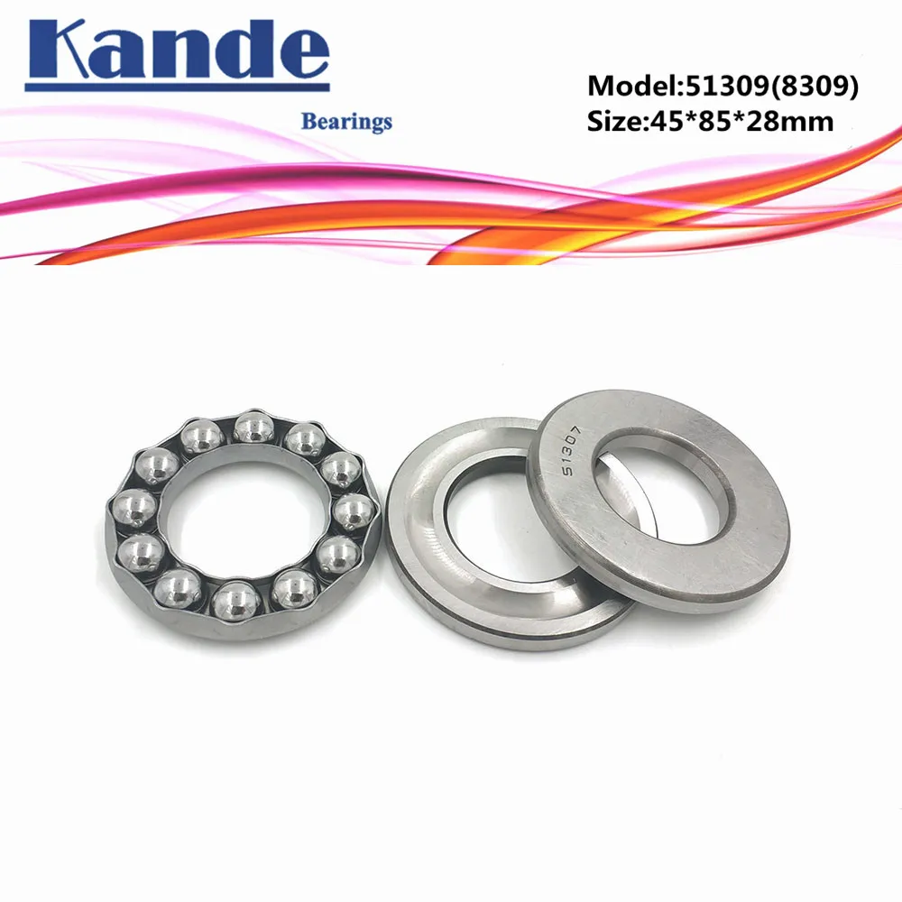 Kande 51309 8309 45x85x28 подшипник 1 шт. плоский упорный шарикоподшипник Осевой Упорный |