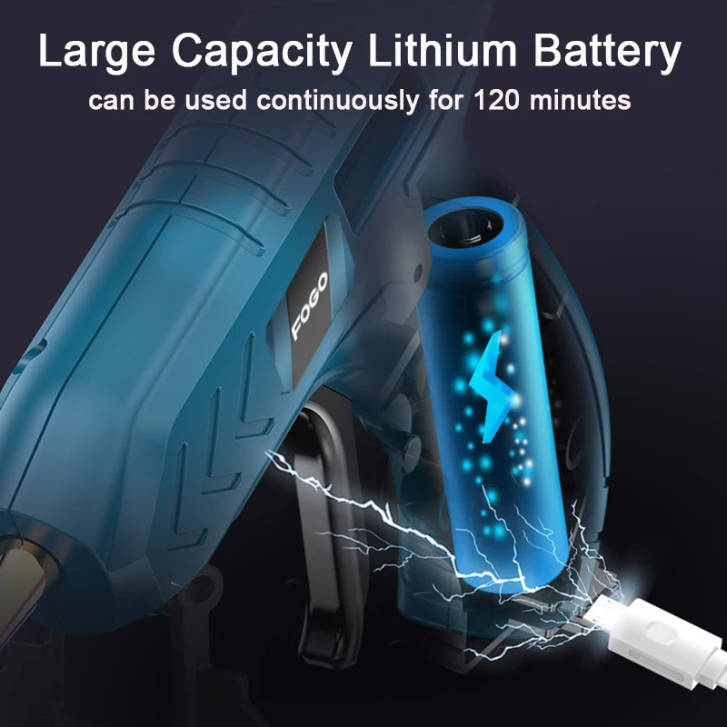 

New High Temp Heater Melt Hot Glue Gun 40W DIY Household Industrial Heat Mini Glue Gun USB Recharge With 10pcs 7mm Glue Sticks