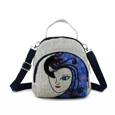 

New Fashion original small women shopping string appliques handbags!Nice national prints casual multi-use bag Top canvas Carrier
