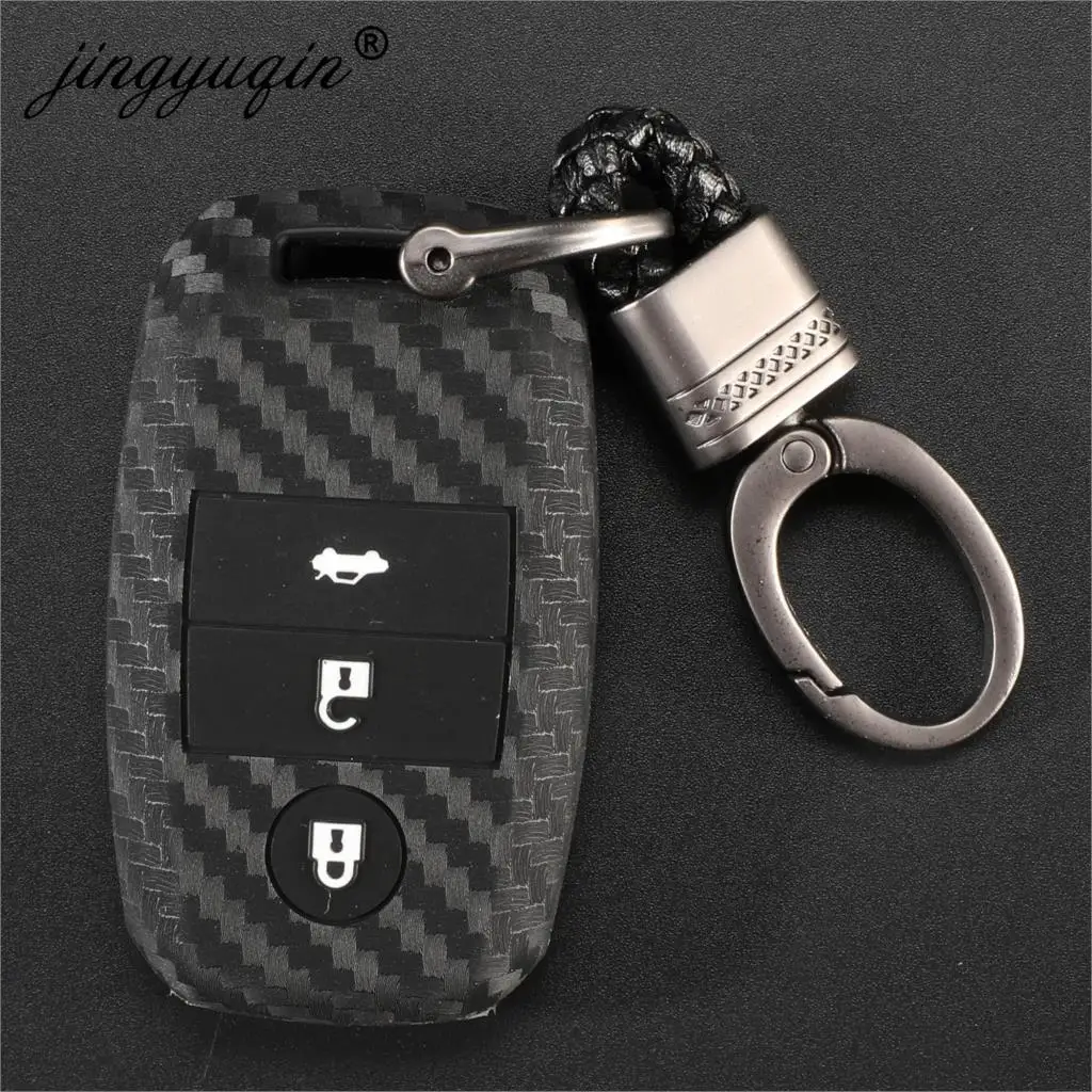 Силиконовый чехол для ключей jingyuqin 3B KIA Rio Soul Sportage Ceed Sorento Cerato K2 K3 K4 K5 Picanto Skin Smart Fob |