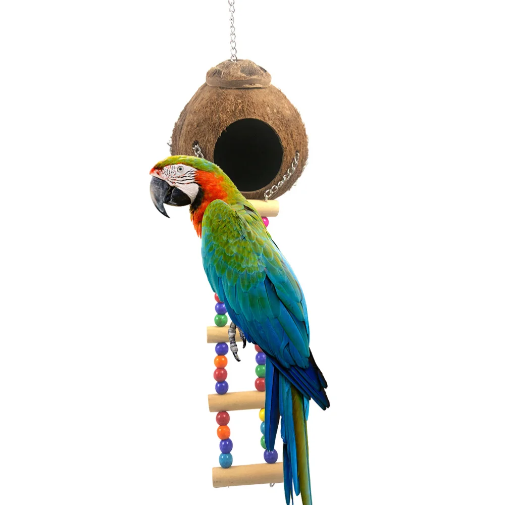 Натуральный деревянный попугай игрушки гнездо для попугая товары птиц Кокосовая