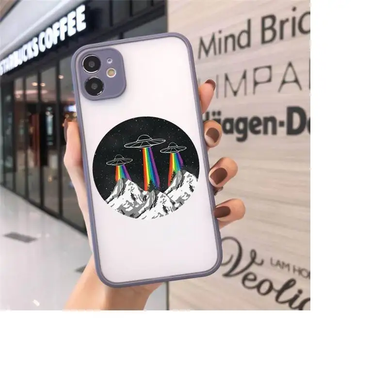 

Alien space Phone Case Matte For iPhone 12 Mini 11 Pro XR XS Max 7 8 Plus X Hard PC Back Cover