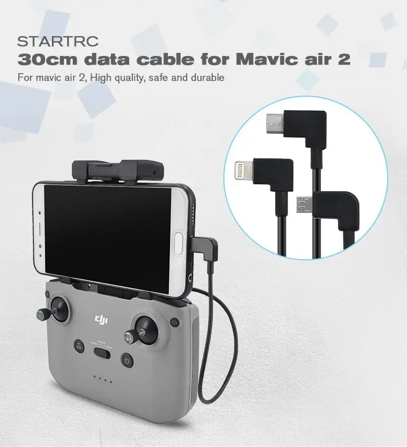 

30cm Data Cable for DJI Mavic Air 2 Cable IOS type-C Micro-USB Adapter Wire Connector for Tablet Phone for mavic air2 Drone