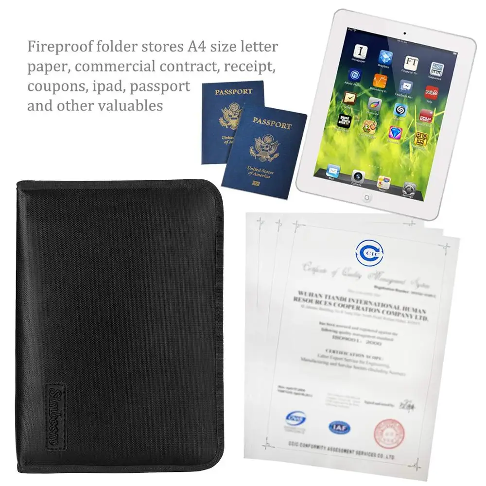 Новинка 2019 огнеупорная водонепроницаемая сумка для документов формата А4 папка