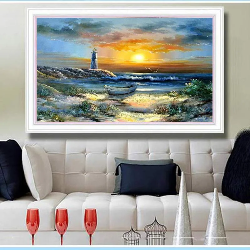 Алмазная мозаика пейзаж картина выложенная алмазами набор крестиков алмазных