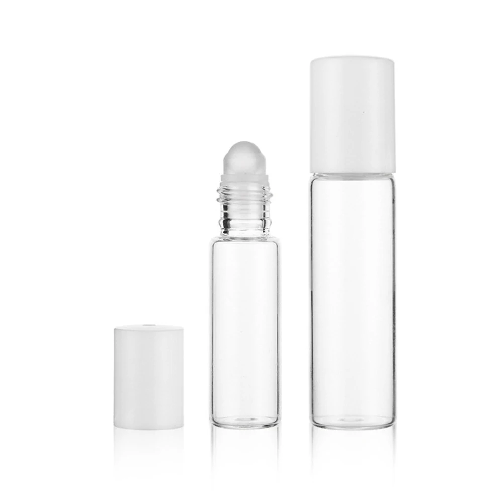 1pcs 5ml/10ml Glass Roller Bottles Empty Clear With Roll On Empty Cosmetic Essential Oil Vial For Traveler With Glass Ball