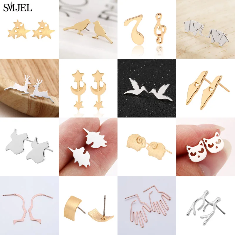Женские серьги SMJEL в виде рождественского оленя женские богемном стиле с