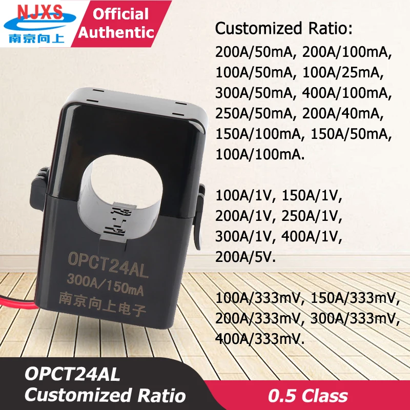 

Split core current transformer OPCT24AL-100A/50mA 150A/50mA 200A/50mA 100A/100mA 100A/25mA 200A/40mA Open Type Current Sensor