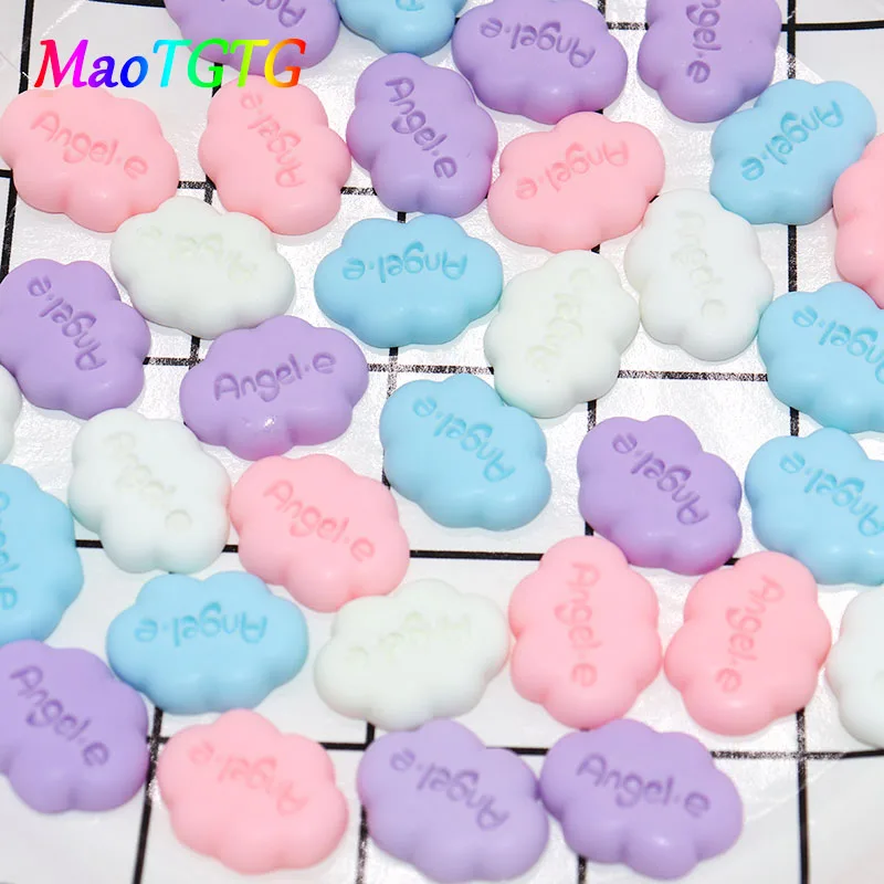 20 шт./лот смешанные цвета облака плоская задняя часть украшения из смолы подвески