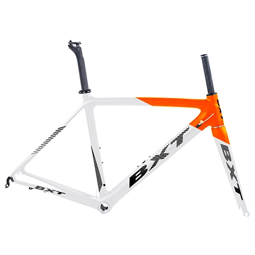 BXT half orange BXT T800 карбоновая рама для шоссейного велосипеда, велосипедная Рама, супер светильник 980g Di2/Механическая гоночная карбоновая рама - Цвет: BXT half orange
