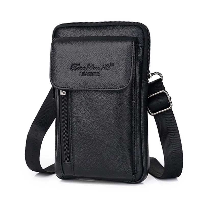 

Mini Men's Messenger Bag 7 inch Luxury Handbags Men Bags Designer Shoulder Bag Genuine Leather Mobile Phone Bag Waist Bag Unisex