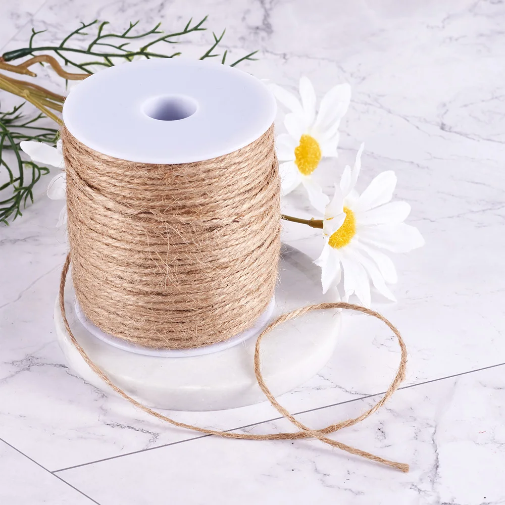 100 м/рулон 2 мм джутовая веревка шнур лента пеньковая для творчества рисунка