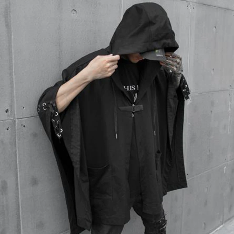 Футболка мужская оверсайз с завязкой на спине уличная рубашка в стиле хип-хоп