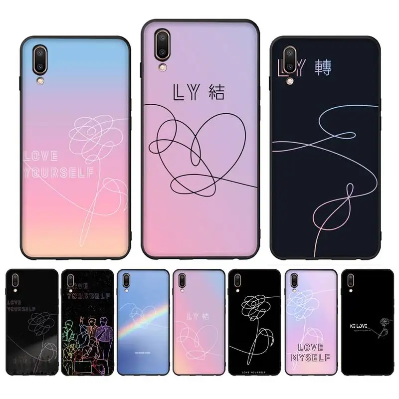 

Love yourself Flower kpop Art Phone Case For Oppo Reno Realme C3 6Pro Cover For vivo Y91C Y17 Y19 Funda Capa