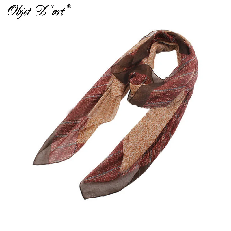 Популярные шифоновые шарфы новый дизайн винтажный шарф в синюю полоску шаль