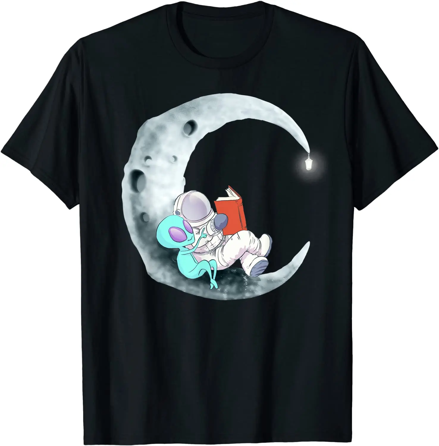 

Astronaut Reading Books in Space Gift T-Shirt Hot Sale Men Top T-shirts Leisure T Shirt Cotton Camisa