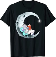 astronaut reading books in space gift t shirt hot sale men top t shirts leisure t shirt cotton camisa