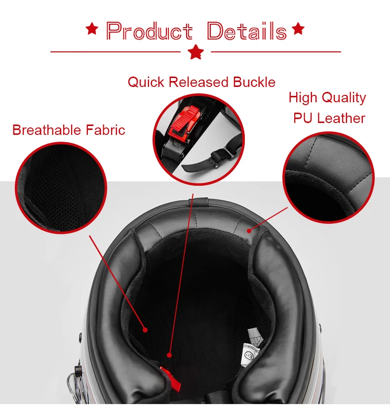 Мотоциклетный шлем Vcoros полностью закрытый из стекловолокна для мужчин и женщин с