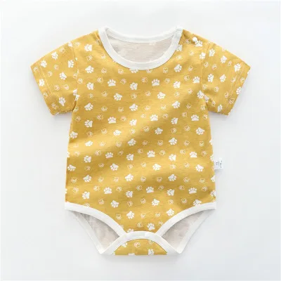 2020 летняя одежда для маленьких девочек Хлопковое боди с принтом короткими