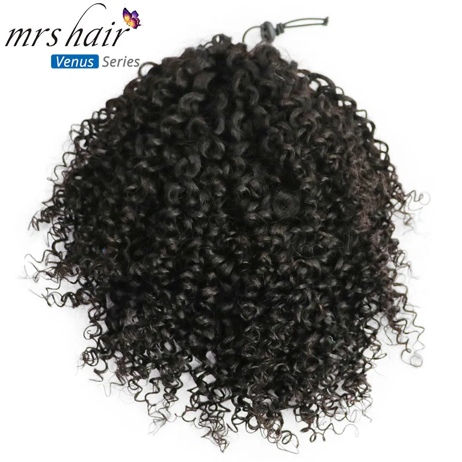 MRSHAIR афро кудрявые хвосты слоеные девственные волосы для черных женщин волосы 4b 4c Coily шнурок Perruque Afro Cheveux клип в