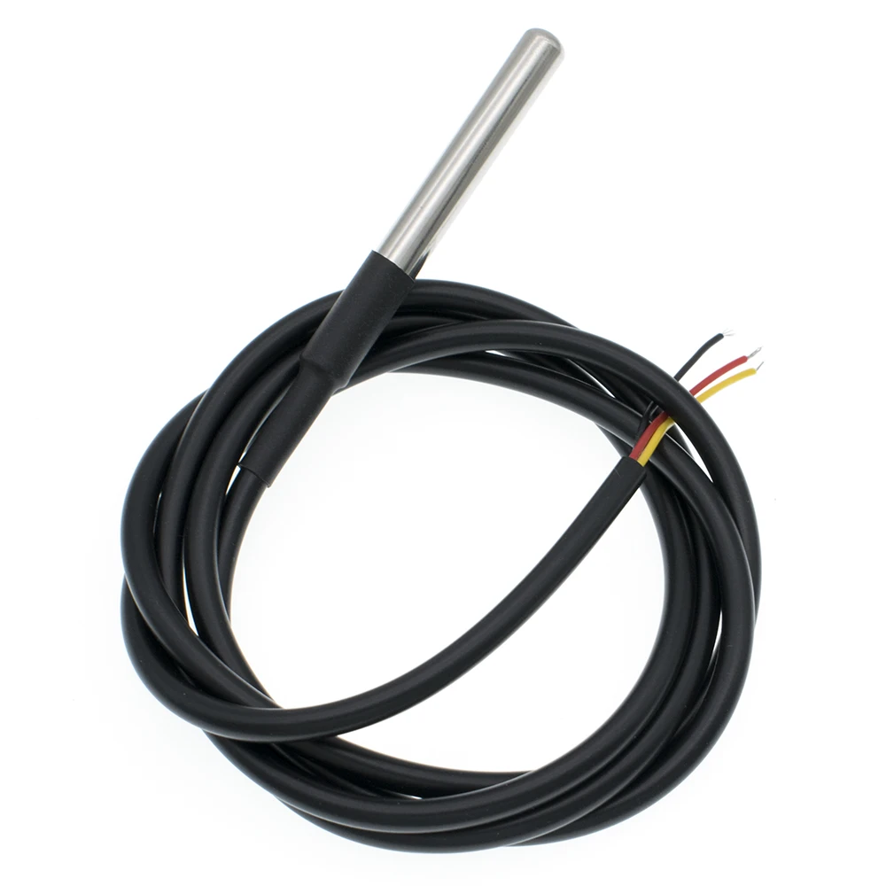 DS18B20 Stainless steel package 1 meter/3meters waterproof 18b20 cable temperature probe temperature sensor