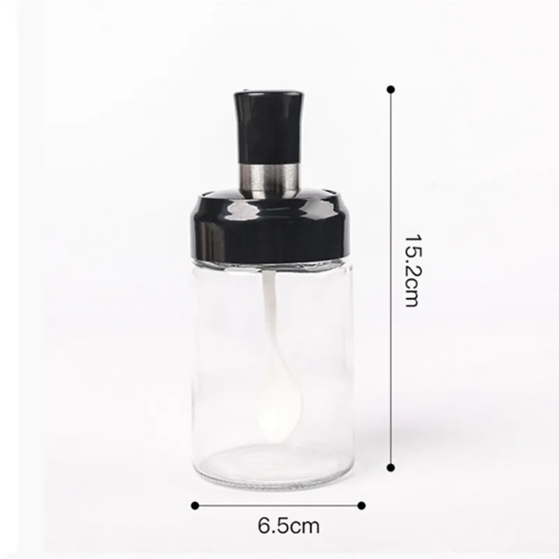 

Glass Seasoning Tank Kitchen Spice Kit Bottles Pepper Spoon Seasoning Jars Oil Brush Honey Container Food Storage Container