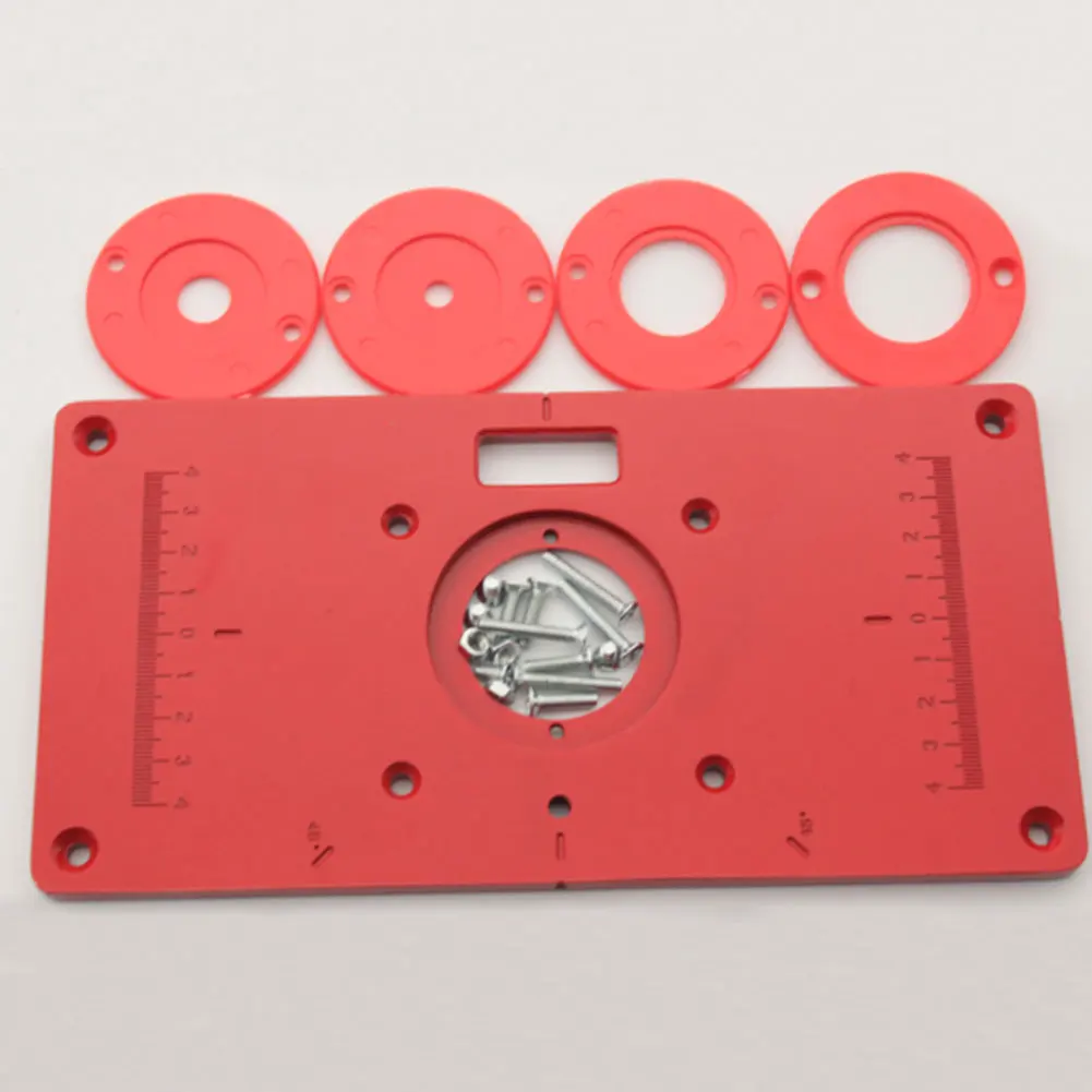 

Insert Tool Woodworking Benches Professional Router Table Plate With Rings Accessories Replacement Aluminum Practical Screws