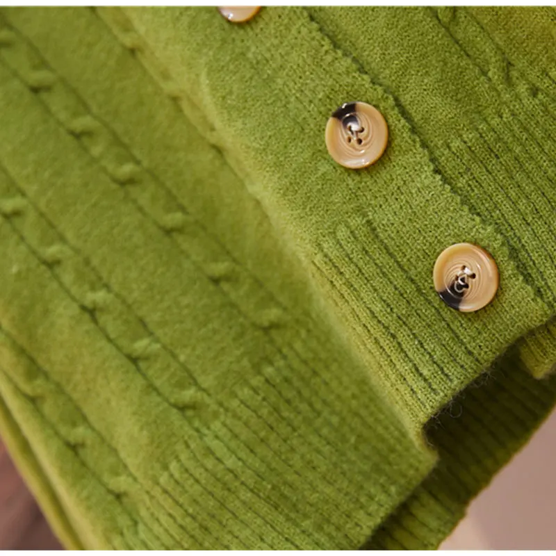 Теплый вязаный крючком свитер-кардиган с воротником и длинным рукавом размеры 5XL