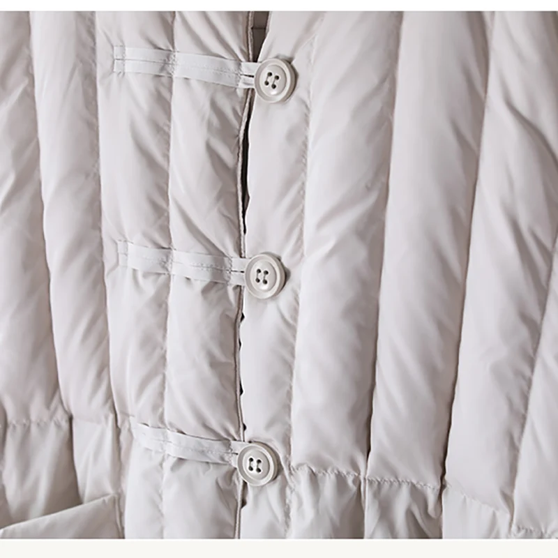 

Long Coat For Women Winter Loose Large Size Hooded Big Pocket Single Breasted (down fabric) Elegant Literary Fashion Blouse YR1