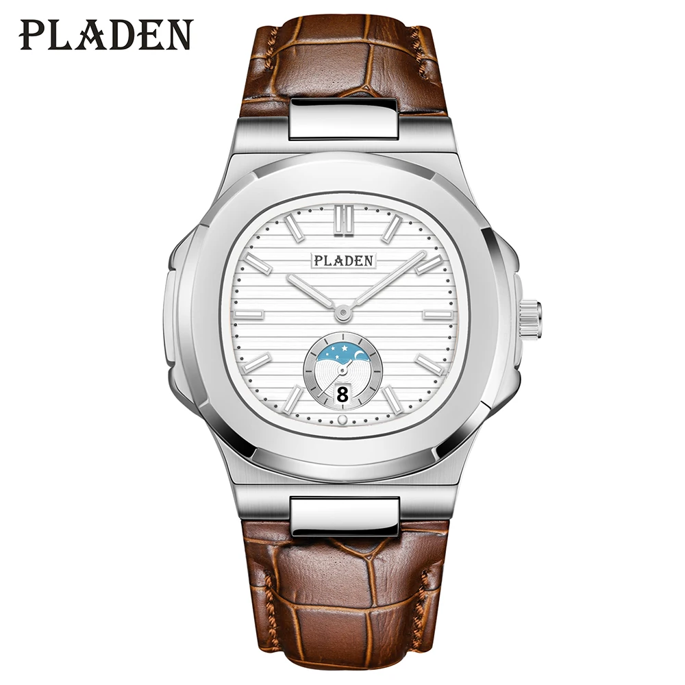PLADEN оригинальный Топ Элитный бренд Повседневная хронограф мужские часы японские