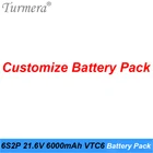 Turmera 6S 21,6 V 25,2 V аккумулятор 18650 vtc6 6S2P 6000mah аккумулятор с 6S 15A BMS + DC 5,5*2,1 мм штекер Подгонянный аккумулятор