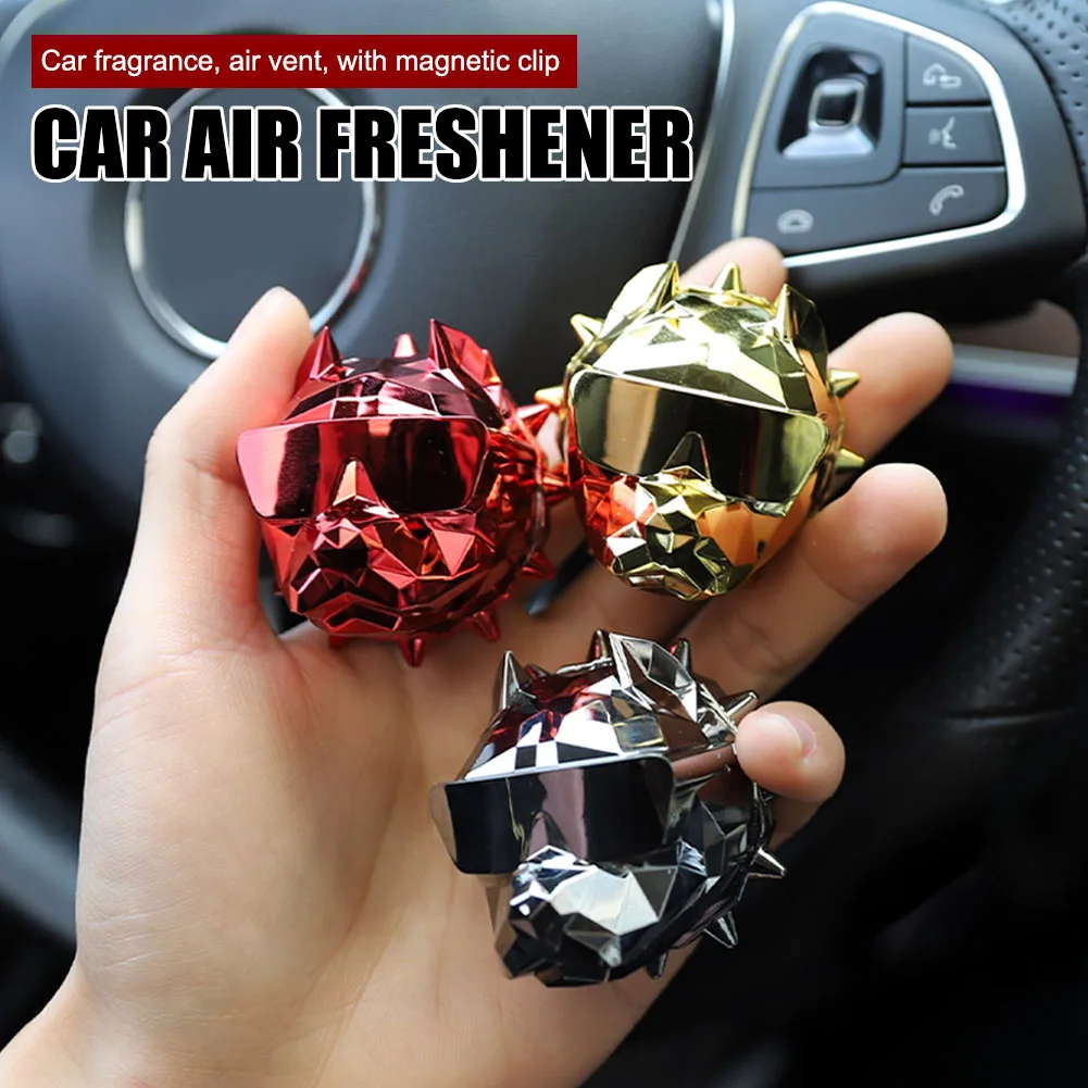 

2PCS Bulldog Diffuser Car Air Freshener Car Perfume Auto Solid Fragrance Car Air Vents Scent with Magnet Clip Car Decoration