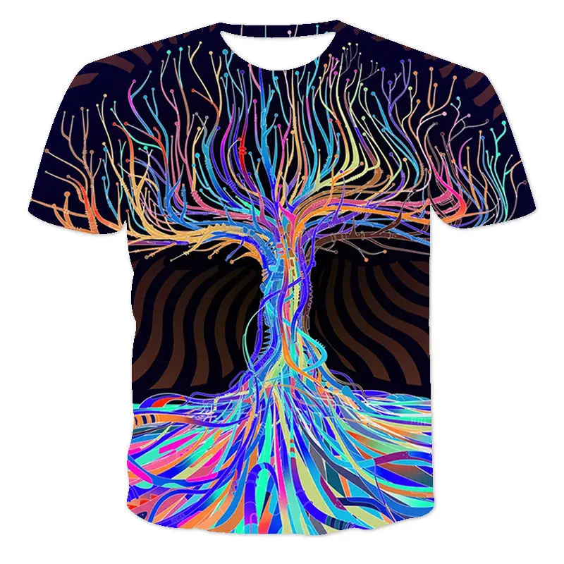 

Новинка от Xia'S, мужская и женская индивидуальная свежая и универсальная Красочная 3D футболка с коротким рукавом