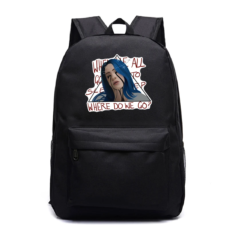 Plecak DJ Singer школьный Billie Eilish рюкзак и сумка A Dos Bad Gay Bookbag Bolso Mujer школьные сумки для девочек-подростков на молнии 8