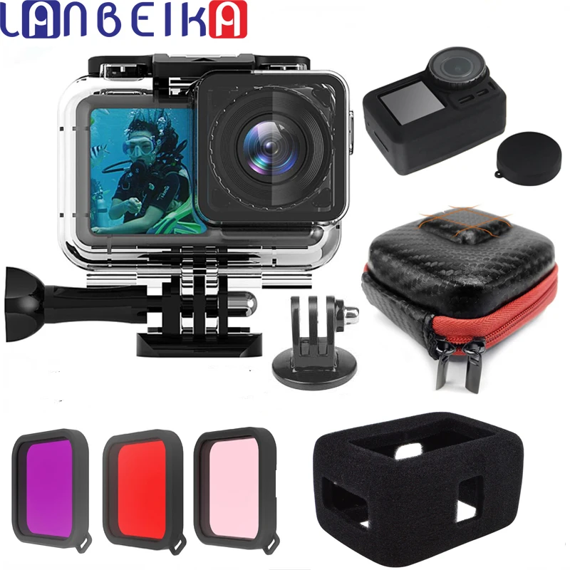 DJI10C LANBEIKA подводный 61 м Водонепроницаемый Чехол Набор для DJI Осмо камера для серфинга дайвинга аксессуар для Osmo Action Cam Корпус чехол - Цвет: DJI10C