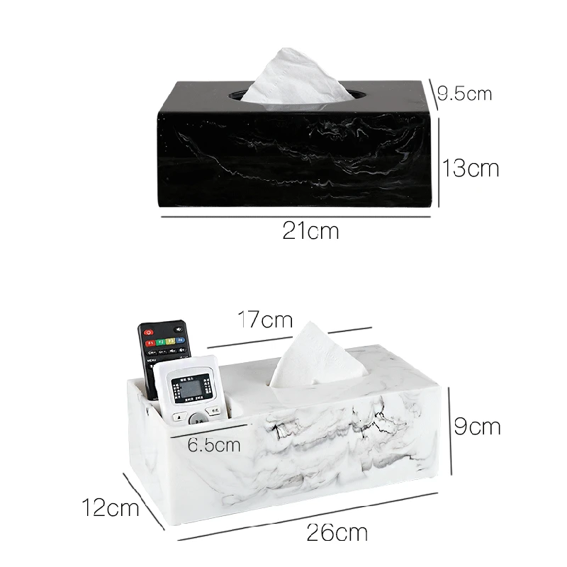

Nordic Creative Marble Resin Tissue Box Living Room Coffee Table Napkin Tray Modern Hotel Paper Towel Storage Box Home Decoratio