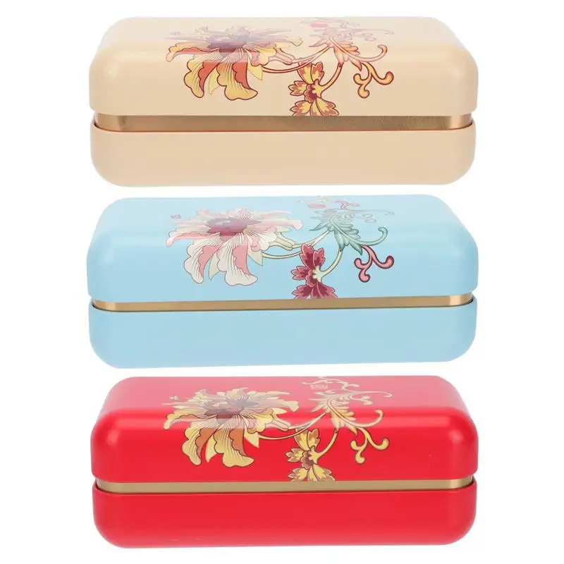 

3Pcs Flower Pattern Tea Cans Tea Containers Tea Canister Portable Tea Jars for Chocolate Gift Candle