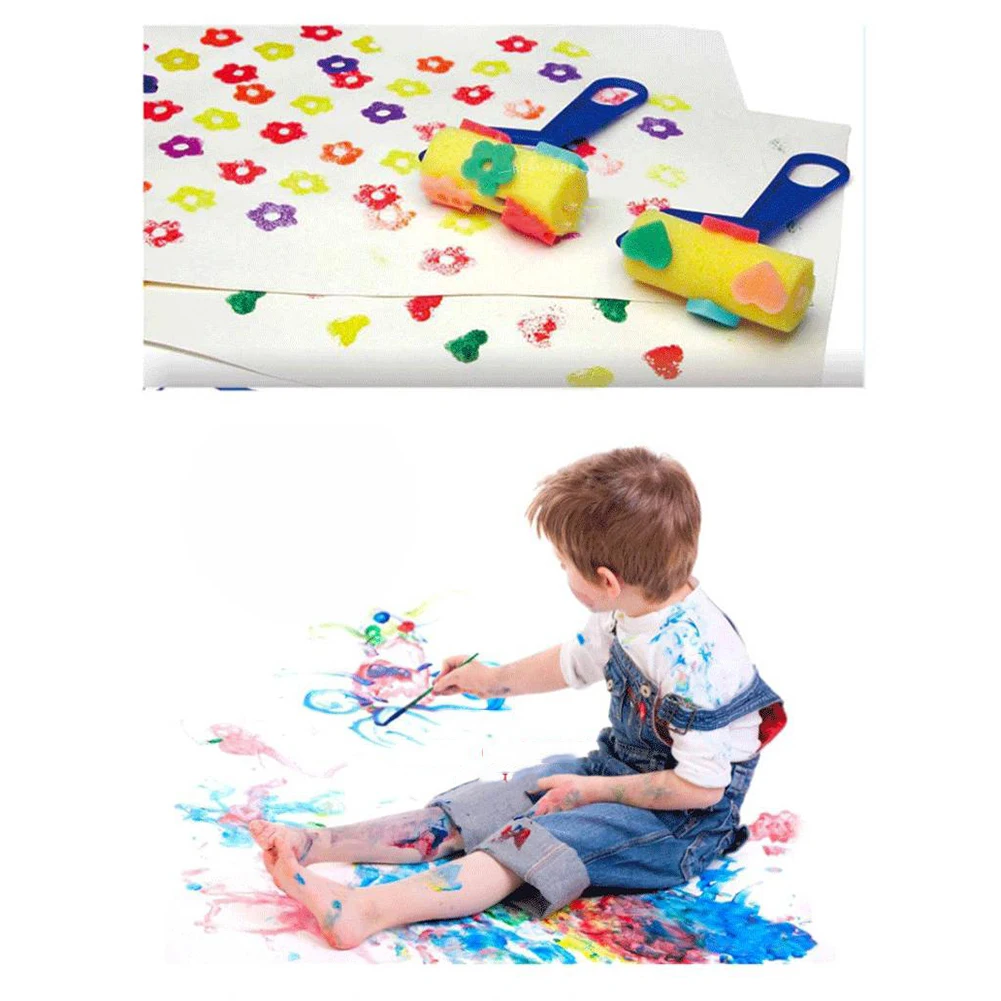 4x губчатая кисть для затенения с деревянной ручкой детей креативные DIY раннее