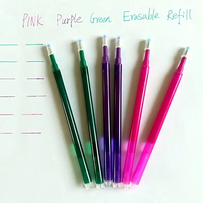 Green Purple Pink2 Frixion Pen Erasable Gel Pen Blue Red Black Ink 0.7mm Erasable Pen Refill Rod Friction Pen School Stationery Office Writing Tool - Цвет: Green Purple Pink2