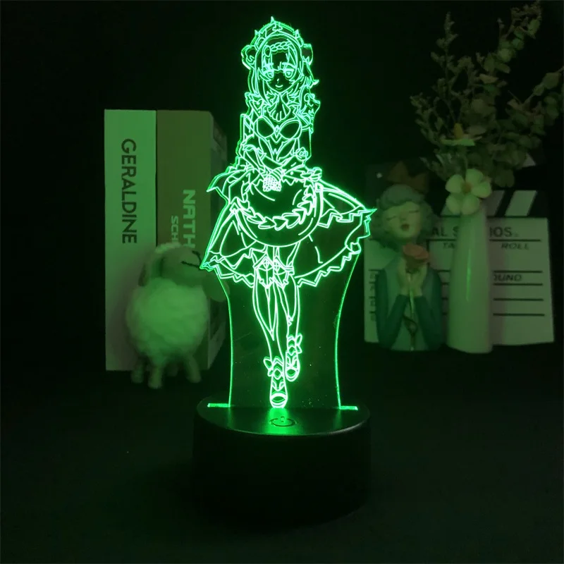 

Genshin Impact Noelle Game Dropship Projector 3D Night Light Alarm Clock Base Nightlight Battery Operated Delivery Children