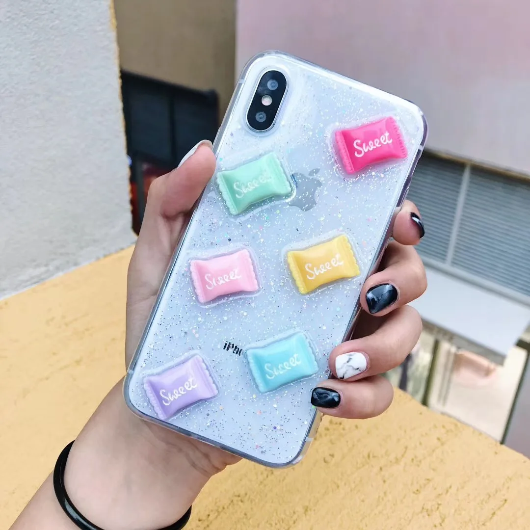 Милый чехол для телефона с 3D рисунком iPhone 11 Pro Max XsMAX XR 8 7 Plus X 6 S Прозрачный
