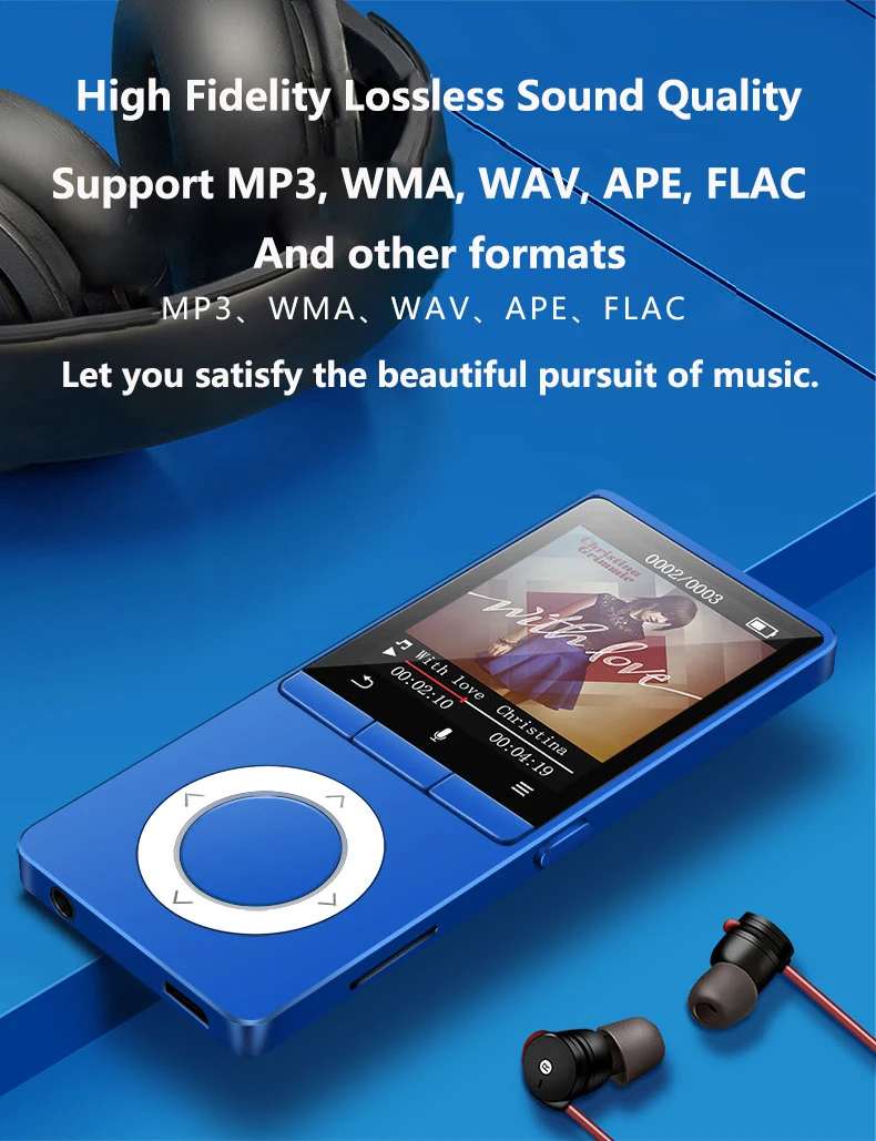 Новое обновление Bluetooth MP3-плеер 8 Гб металлический музыкальный плеер без потерь сенсорный экран с FM, запись, электронная книга Поддержка TF карты до 64 ГБ