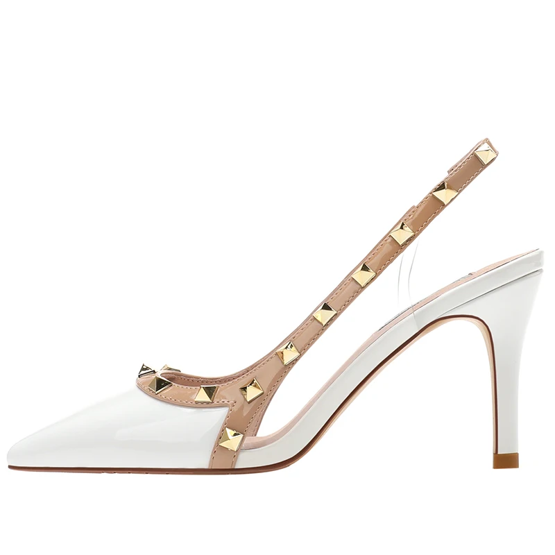 Женские туфли с заклепками на тонком высоком каблуке новинка 2021 классические из