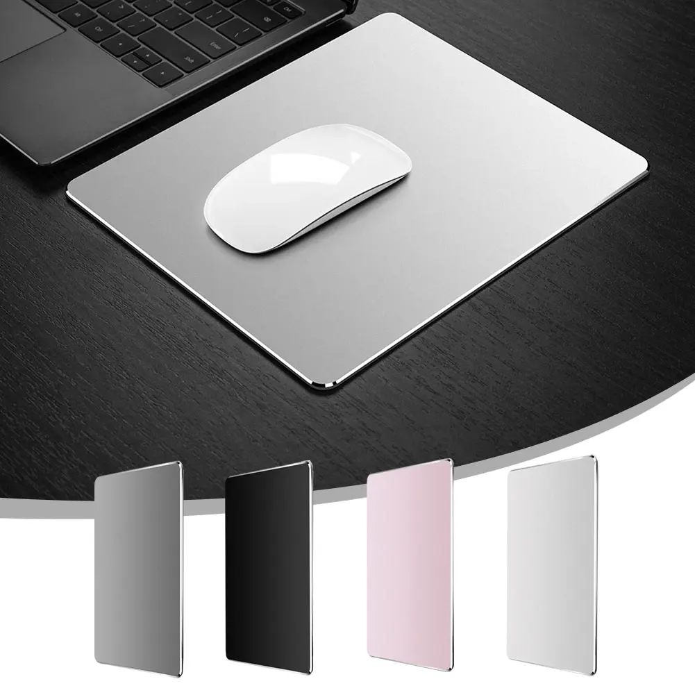 

Металлический алюминиевый коврик для мыши, Жесткий Гладкий волшебный тонкий коврик для мыши, двусторонний Водонепроницаемый быстрый и точ...