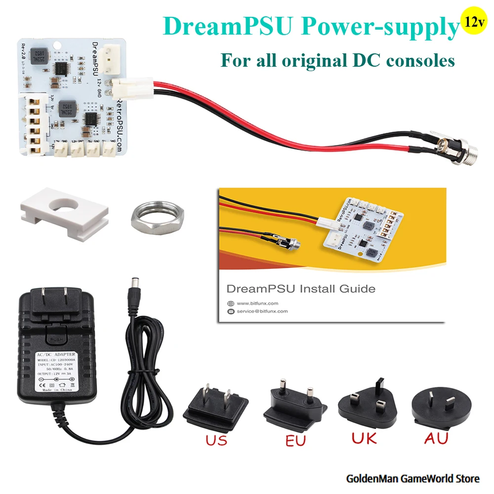 Fonte de Alimentação Usada para Sega Original de dc Dreampsu Console Substituir Rev2.0 12v dc