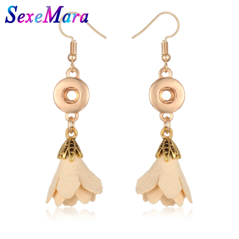 Цветок оснастки серьга в виде кнопки ювелирные изделия 12 мм и 18 кисточкой серьги