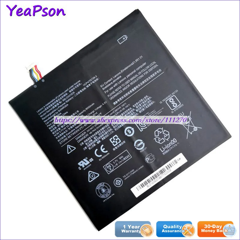 Аккумулятор Yeapson BBLD3372D8 5B10N38140 для ноутбука Lenovo IdeaPad Miix 320-10ICR 3 7 в 9000 мАч | Компьютеры