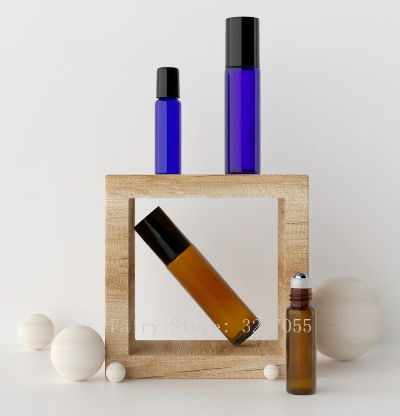 30 шт. 5 мл 10 Пустые Голубые/коричневые бутылки эфирного масла со стеклянной