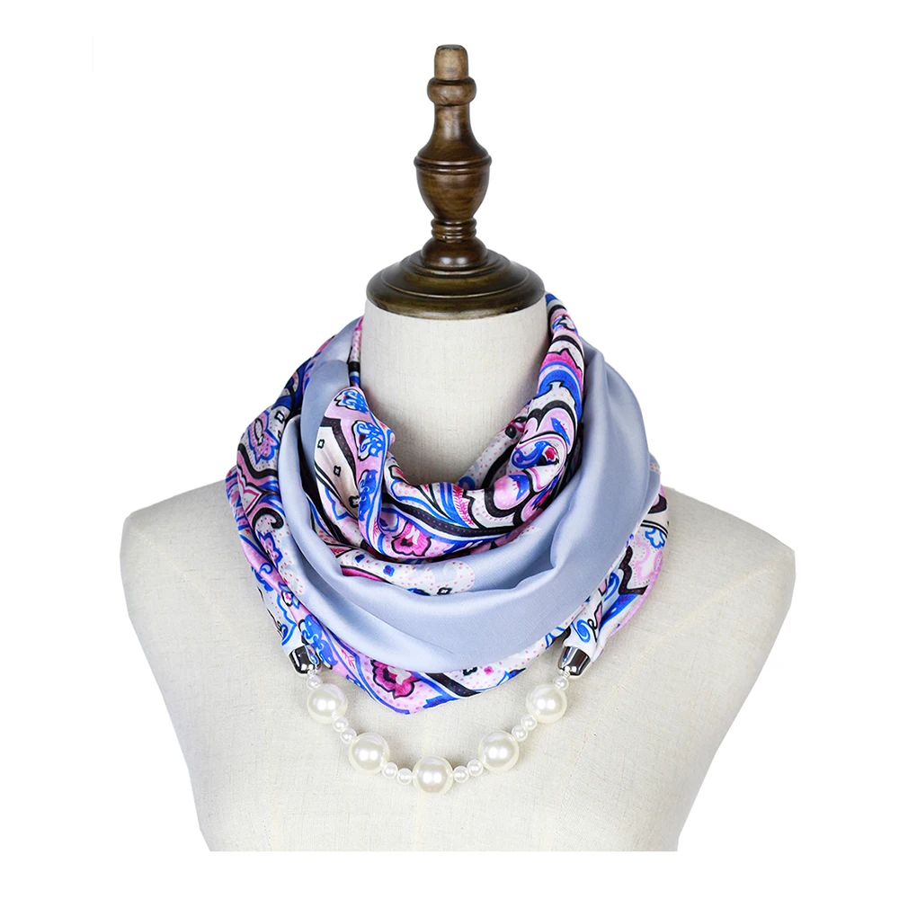 Женский шелковый шарф ожерелье с подвеской ювелирные изделия хиджаб женский